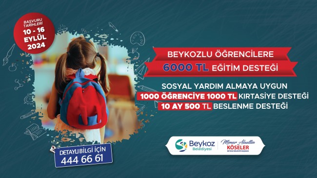 BEYKOZLU ÖĞRENCİLERE 6 BİN LİRA KIRTASİYE VE BESLENME DESTEĞİ